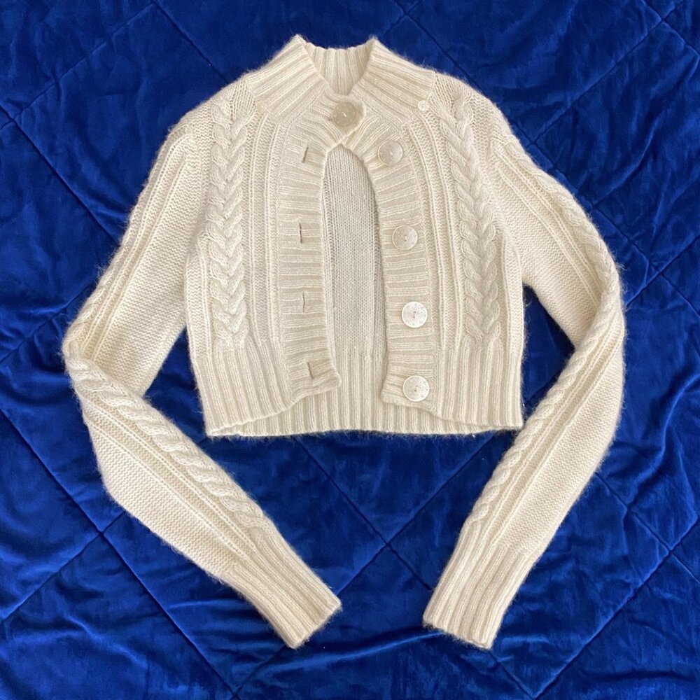 GUESS Vintage Button Down Cropped Cardigan Sweater